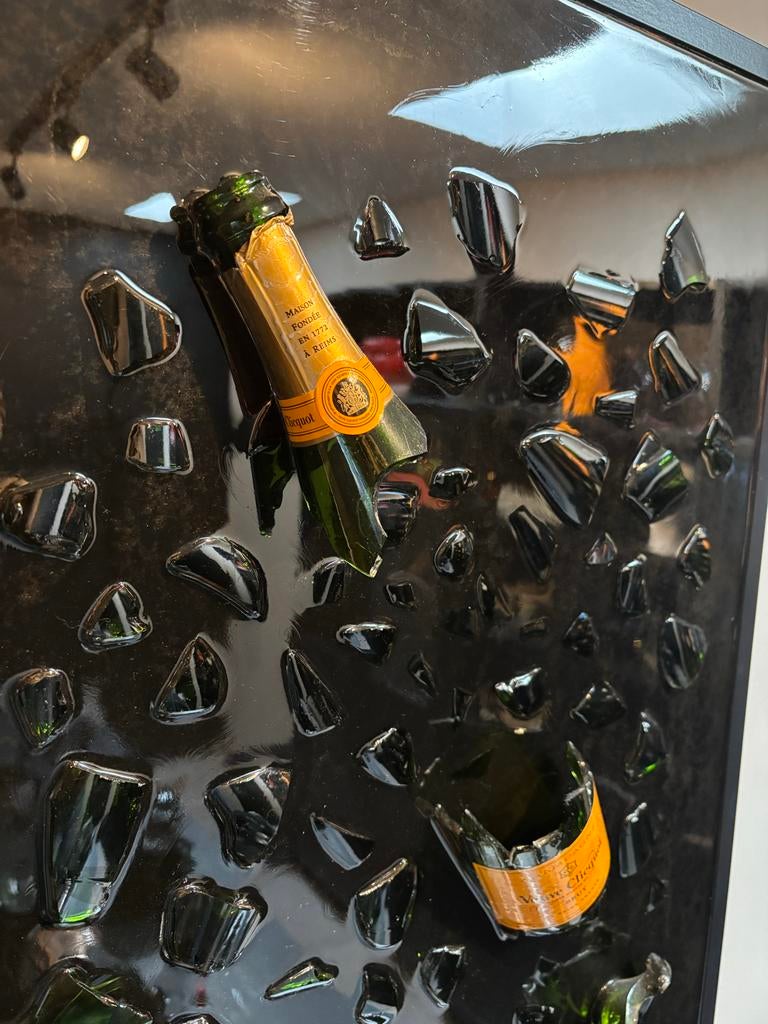 Uniek Veuve Clicquot Champagne Schilderij in Epoxy, Ophalen