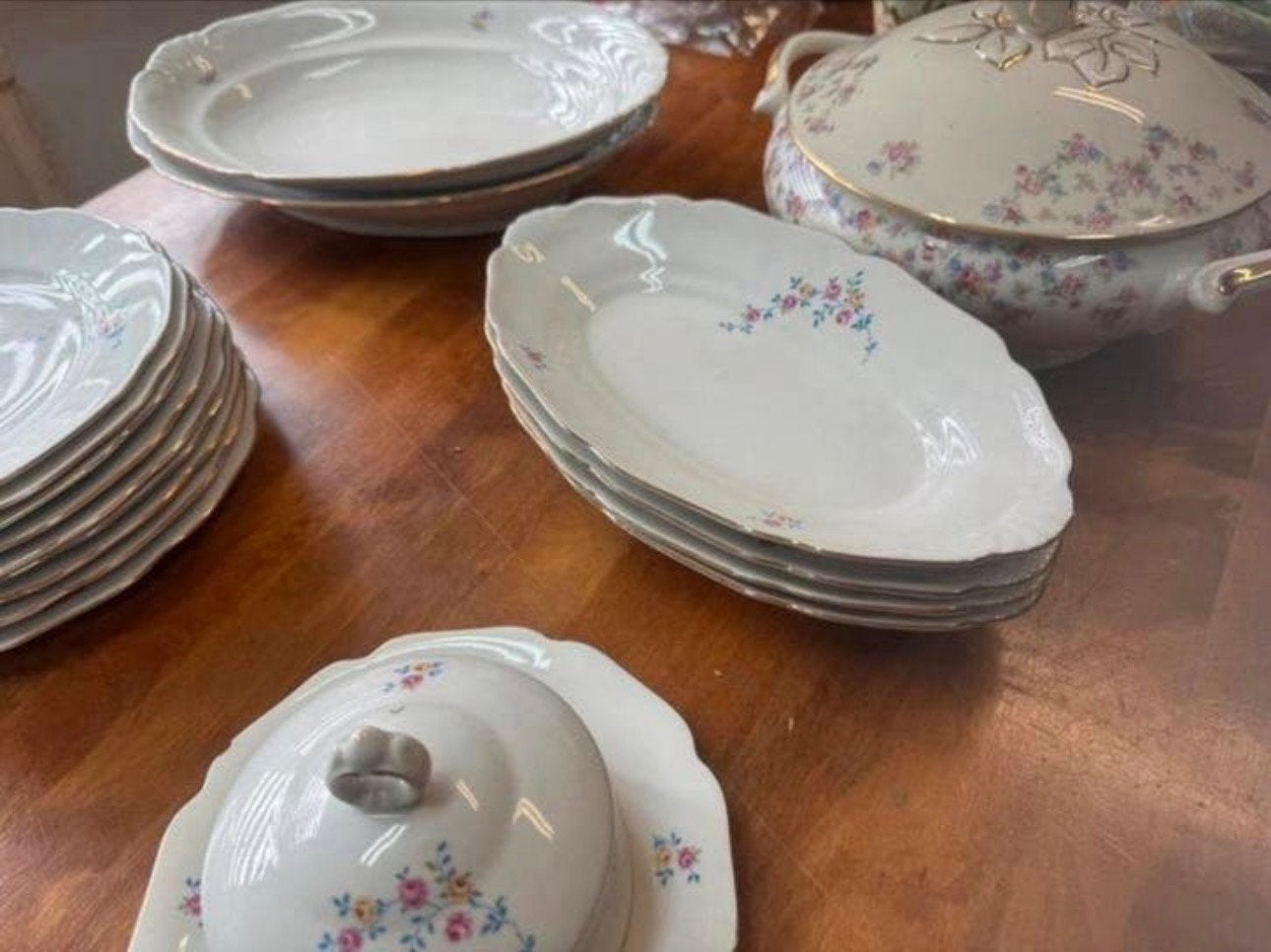 Made in czechoslovakia 9 borden 2 grote schalen, Antiek en Kunst, Antiek | Servies compleet, Ophalen