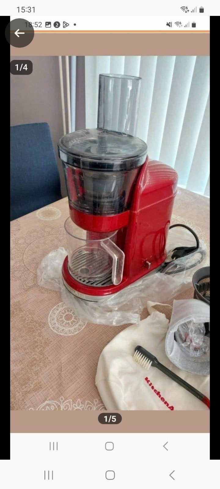 KitchenAid Slowjuicer - Zo goed als nieuw, Ophalen of Verzenden, Zo goed als nieuw, Elektrisch, Slowjuicer