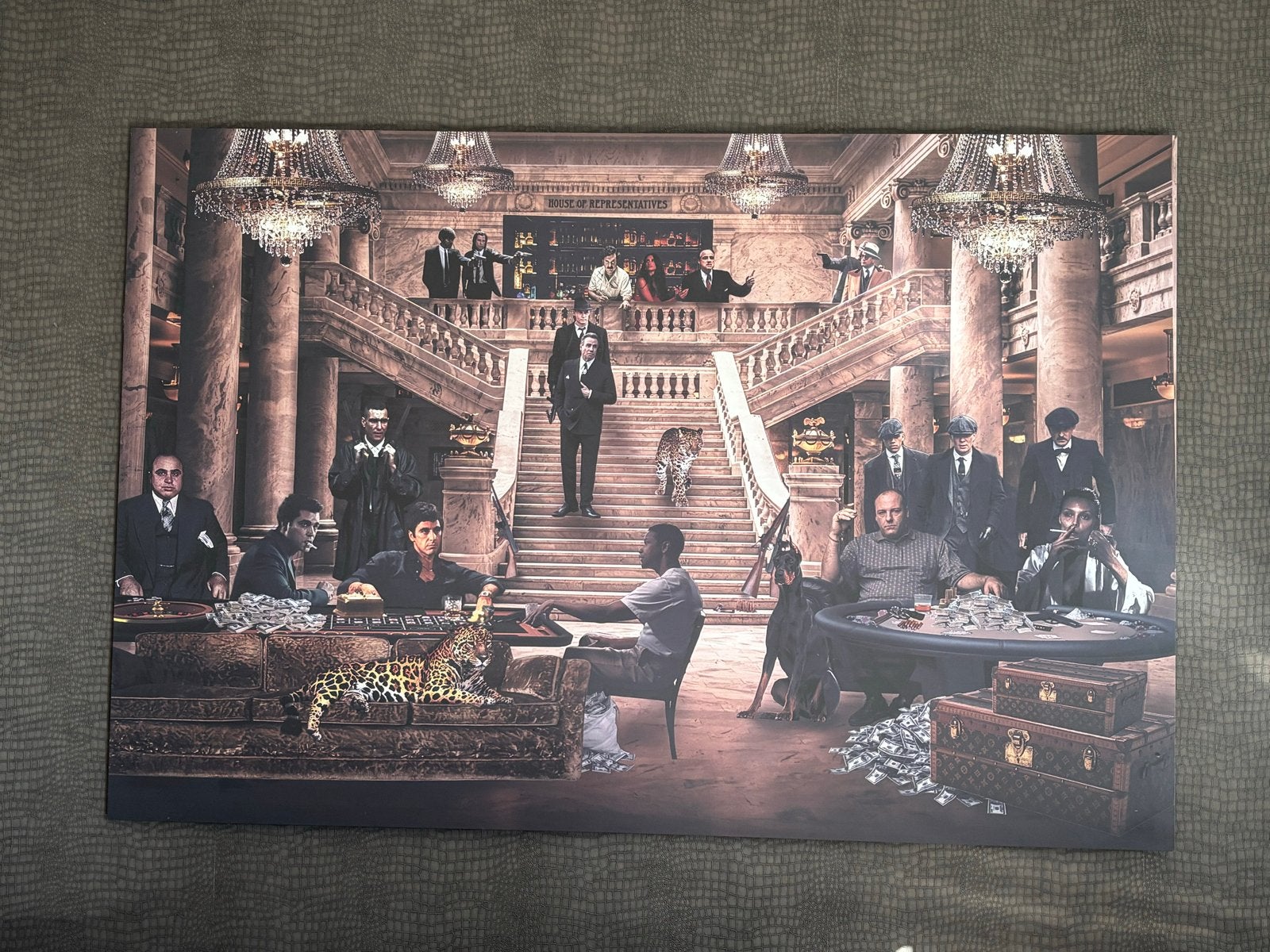 Maffia / Gangster Paradise Schilderij op Dibond, 180x120cm, Ophalen, Gebruikt, 125 cm of meer, Schilderij