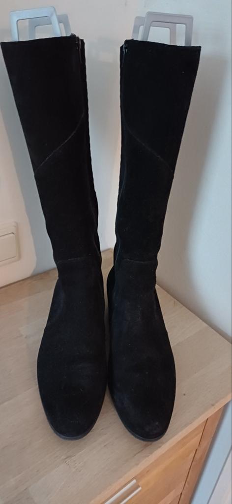Zwarte lange laarzen, Durea H 7,5, Kleding | Dames, Schoenen, Ophalen of Verzenden, Zo goed als nieuw, Zwart, Hoge laarzen