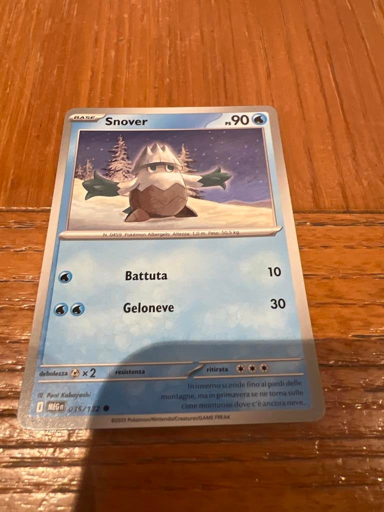 Pokémon Kaart Snover 035/132 - Zo goed als nieuw, Ophalen of Verzenden, Zo goed als nieuw, Losse kaart