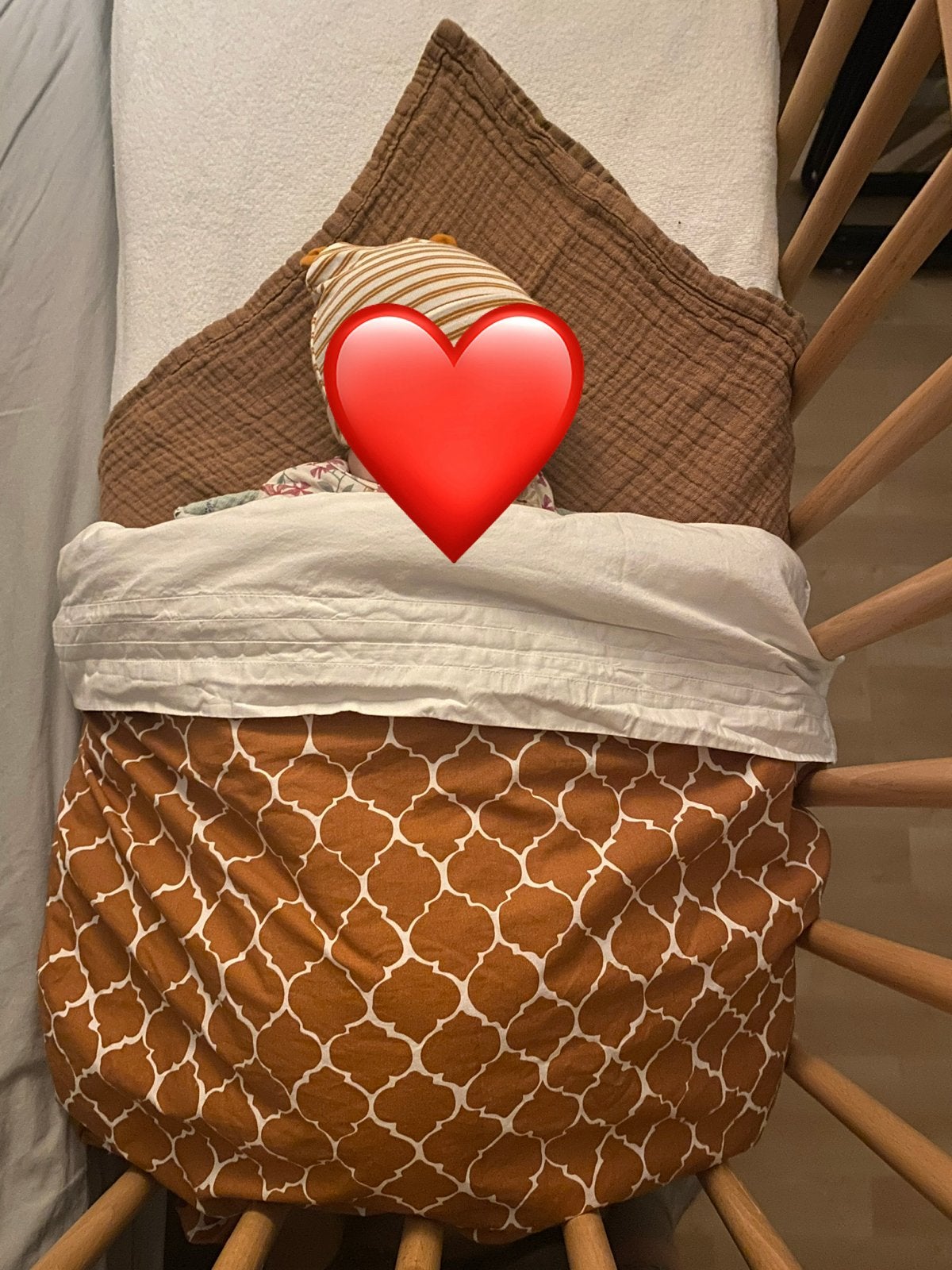 Set Witlof Tuck-Inn wiegdekentje en twee lakentjes, Bruin, Jongetje of Meisje, Beddengoedset, Ophalen of Verzenden