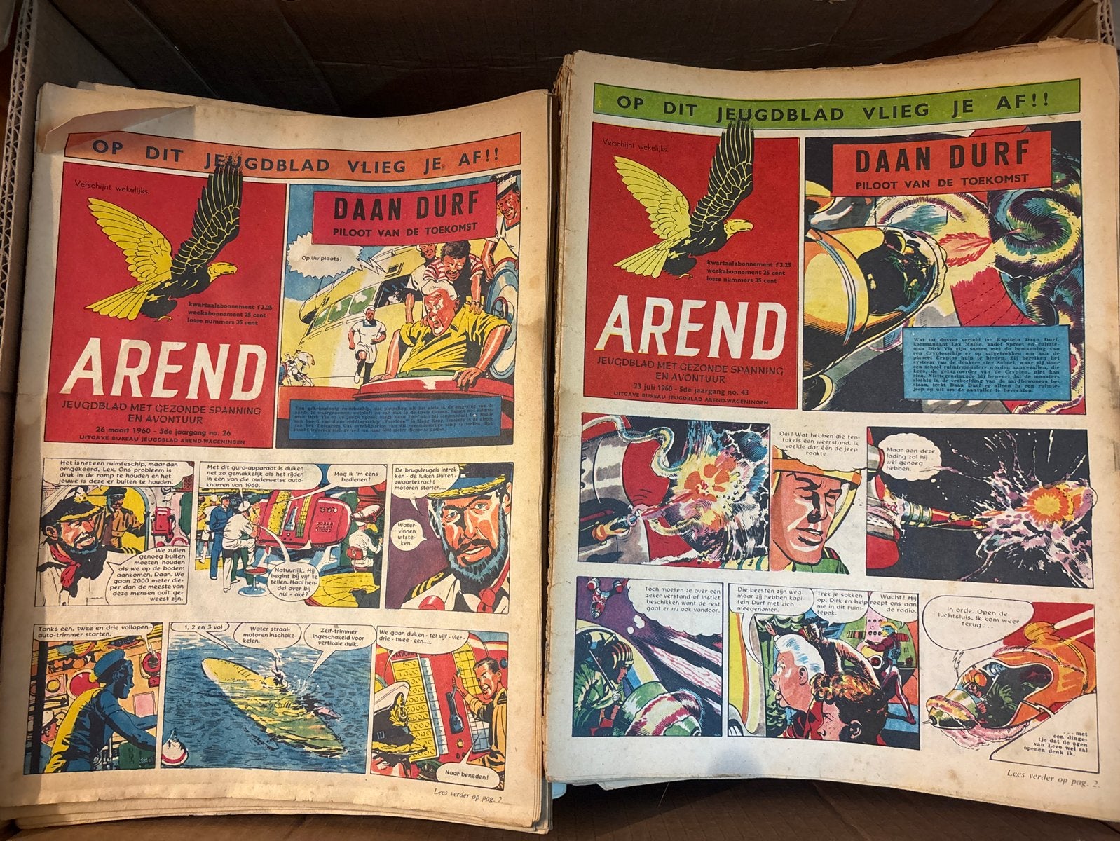 Bananendoos vol Arend jeugdbladen, Boeken, Meerdere stripboeken, Ophalen of Verzenden, Gelezen