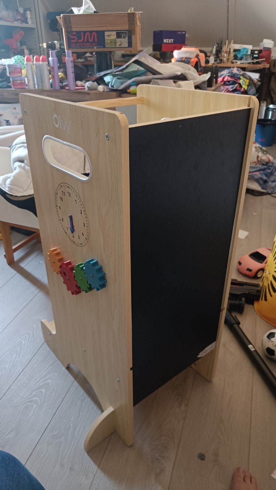 Olvy Leertoren met krijtbord en activiteitenpaneel/glijbaan, Ophalen, Zo goed als nieuw
