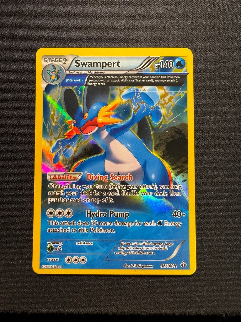 Swampert 36/160 - Reverse Holo - Primal Clash, Ophalen of Verzenden, Nieuw, Losse kaart