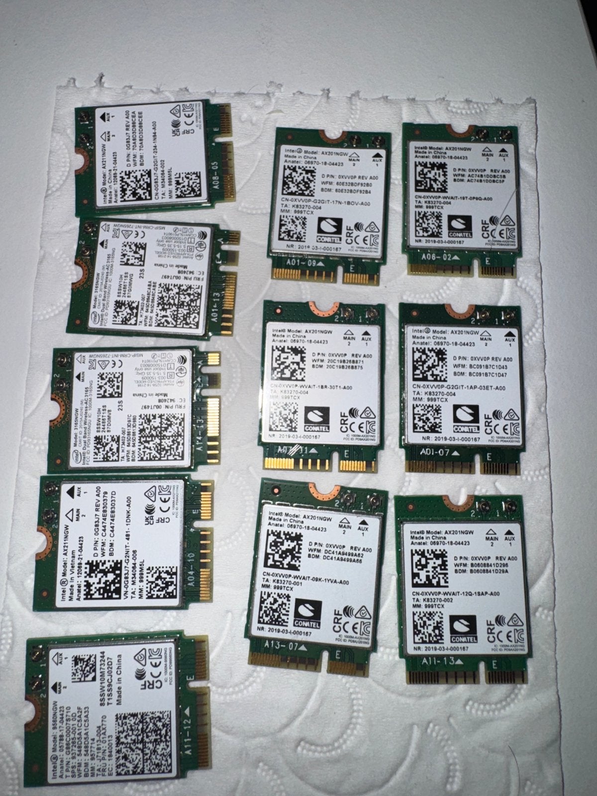 11 Intel WiFi 6E M.2 Kaarten!!!! (Wi-Fi laptop), Computers en Software, Ophalen of Verzenden, Gebruikt, Intel, Overige soorten
