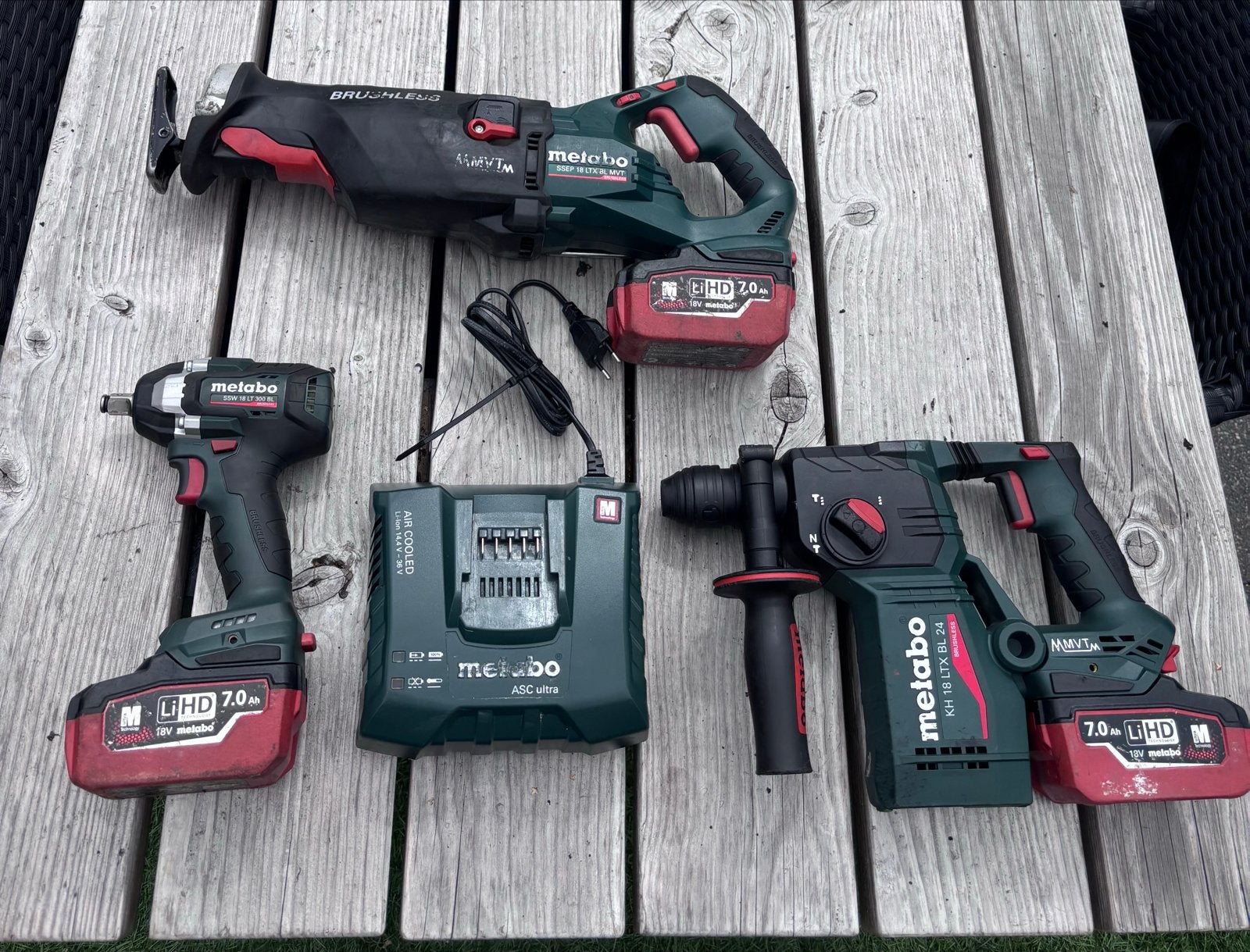 Metabo Accu Gereedschap Set: Reciprozaag, Slagmoersleutel, B, 600 watt of meer, Boor- en/of Breekhamer, Ophalen of Verzenden, Zo goed als nieuw