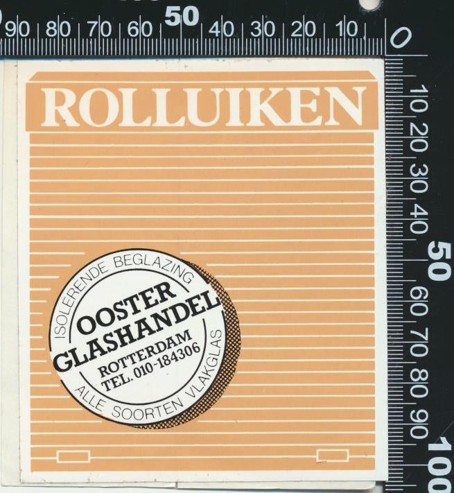 Sticker: Ooster Glashandel - Rolluiken - Rotterdam, Ophalen of Verzenden, Zo goed als nieuw, Bedrijf of Vereniging