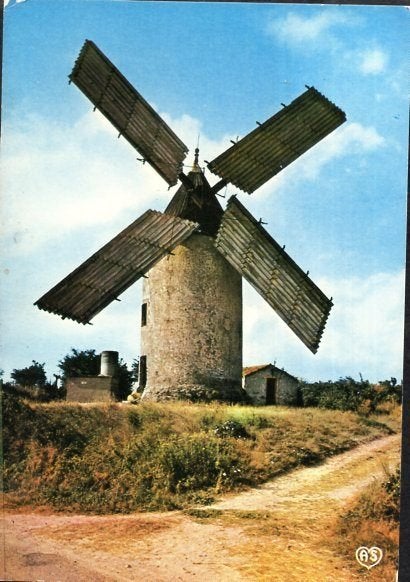 (FK21) Ansichtkaart Frankrijk 1984 molen Vendée Jean Biron, Ophalen of Verzenden, 1980 tot heden, Gelopen, Frankrijk