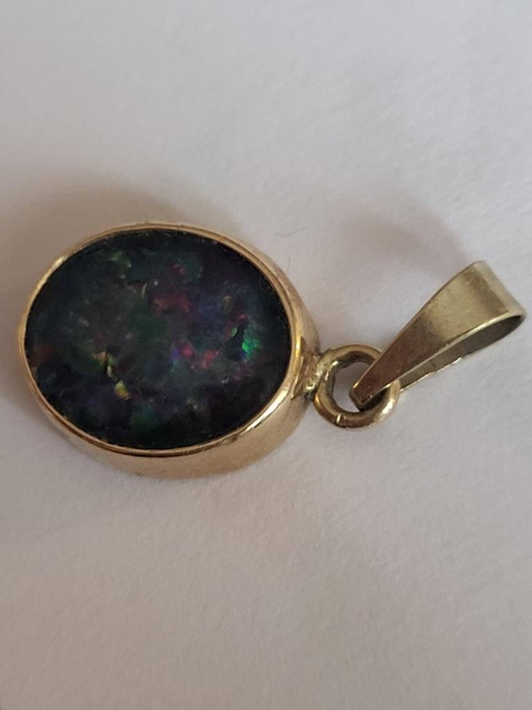 Gouden Hanger met Australische Opaal, Ophalen of Verzenden