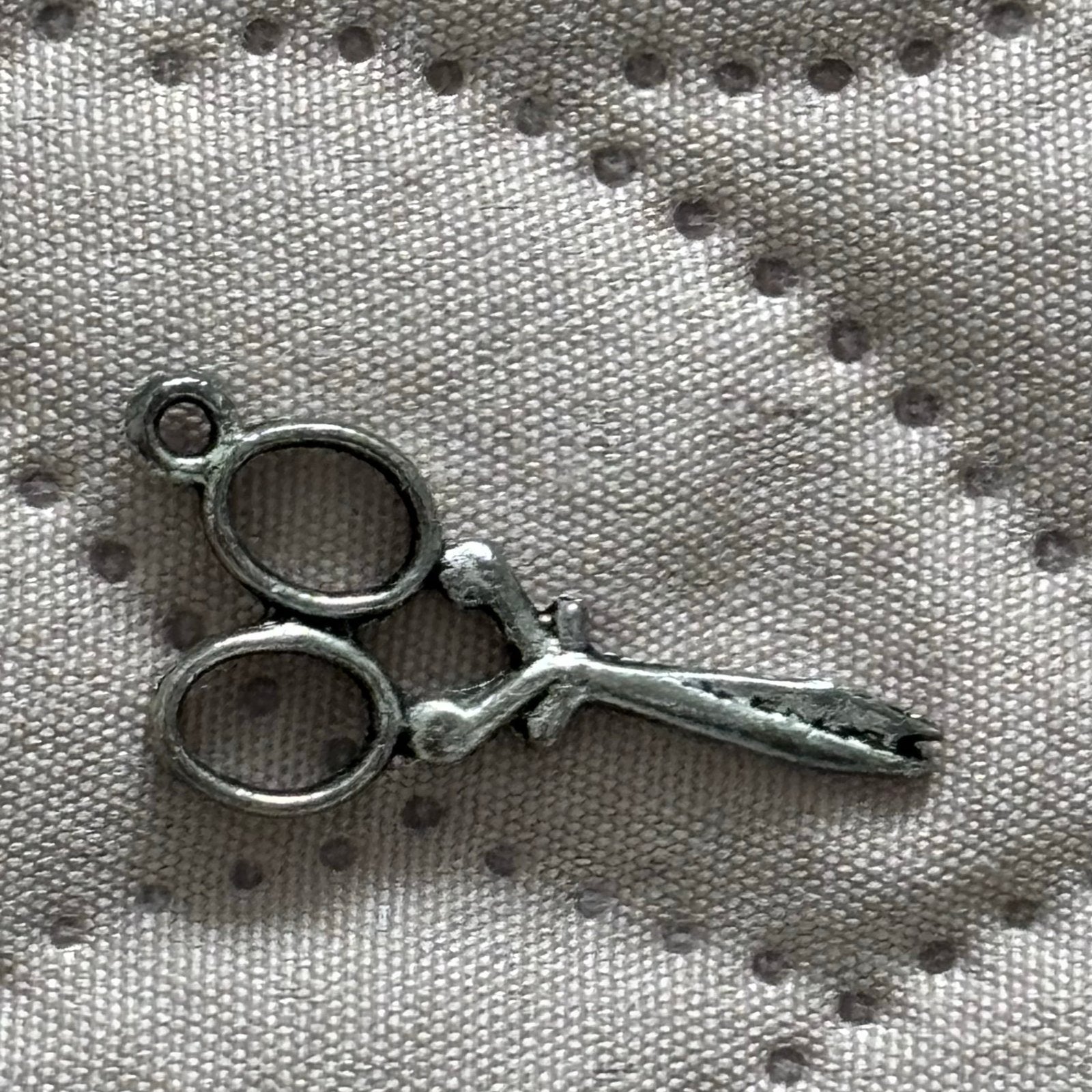 Vintage coupeuse schaar bedel - zilverkleurig, Ophalen of Verzenden, Gebruikt