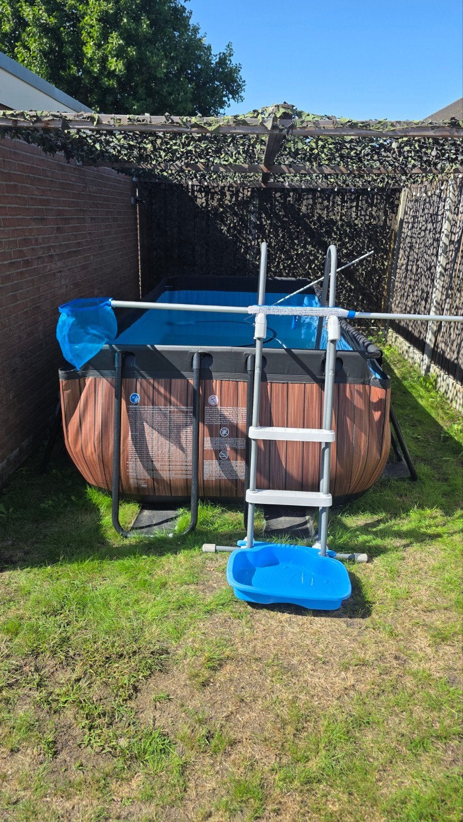 EXIT Houten Frame Zwembad 4x2x1m met Filterpomp en Trap, 200 tot 300 cm, 80 tot 120 cm, Ophalen of Verzenden, Zo goed als nieuw
