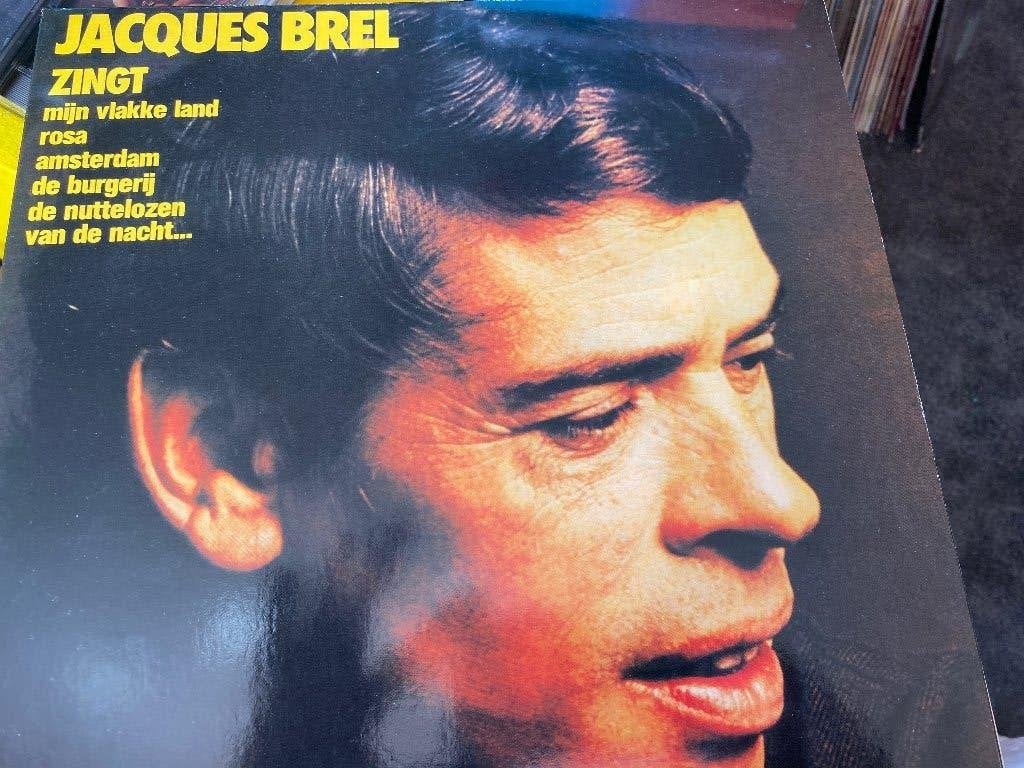 Jacques Brel Zingt - Mijn Vlakke Land LP (Pop, Frans), LP, Gebruikt, Ophalen of Verzenden, Pop