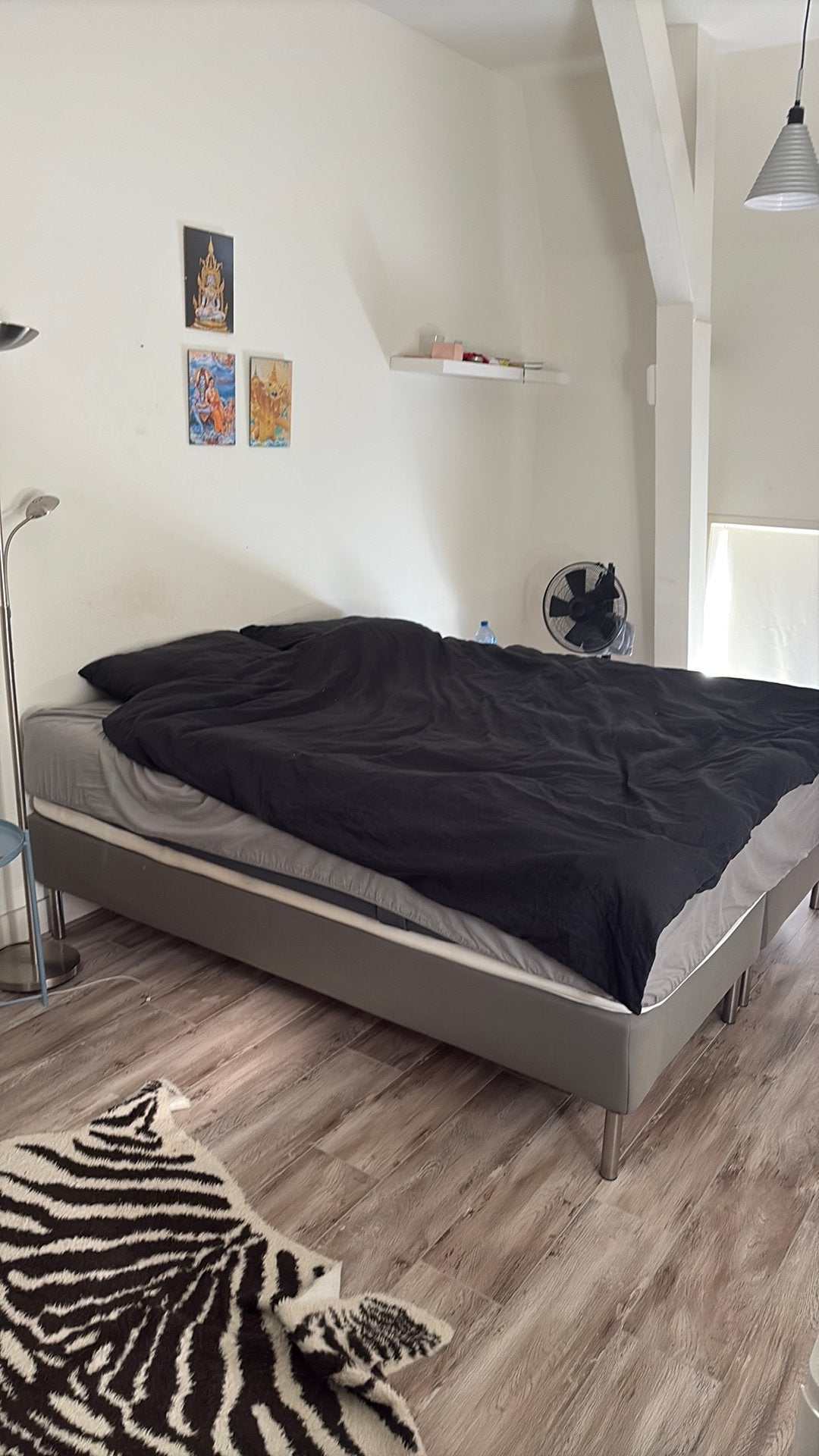 Boxspring 200x180 cm, Ophalen, Gebruikt, Beige, Tweepersoons