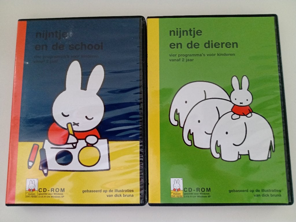 2 CD-ROMS van NIJNTJE, Puzzel en Educatief, Gebruikt, 1 speler, Ophalen of Verzenden