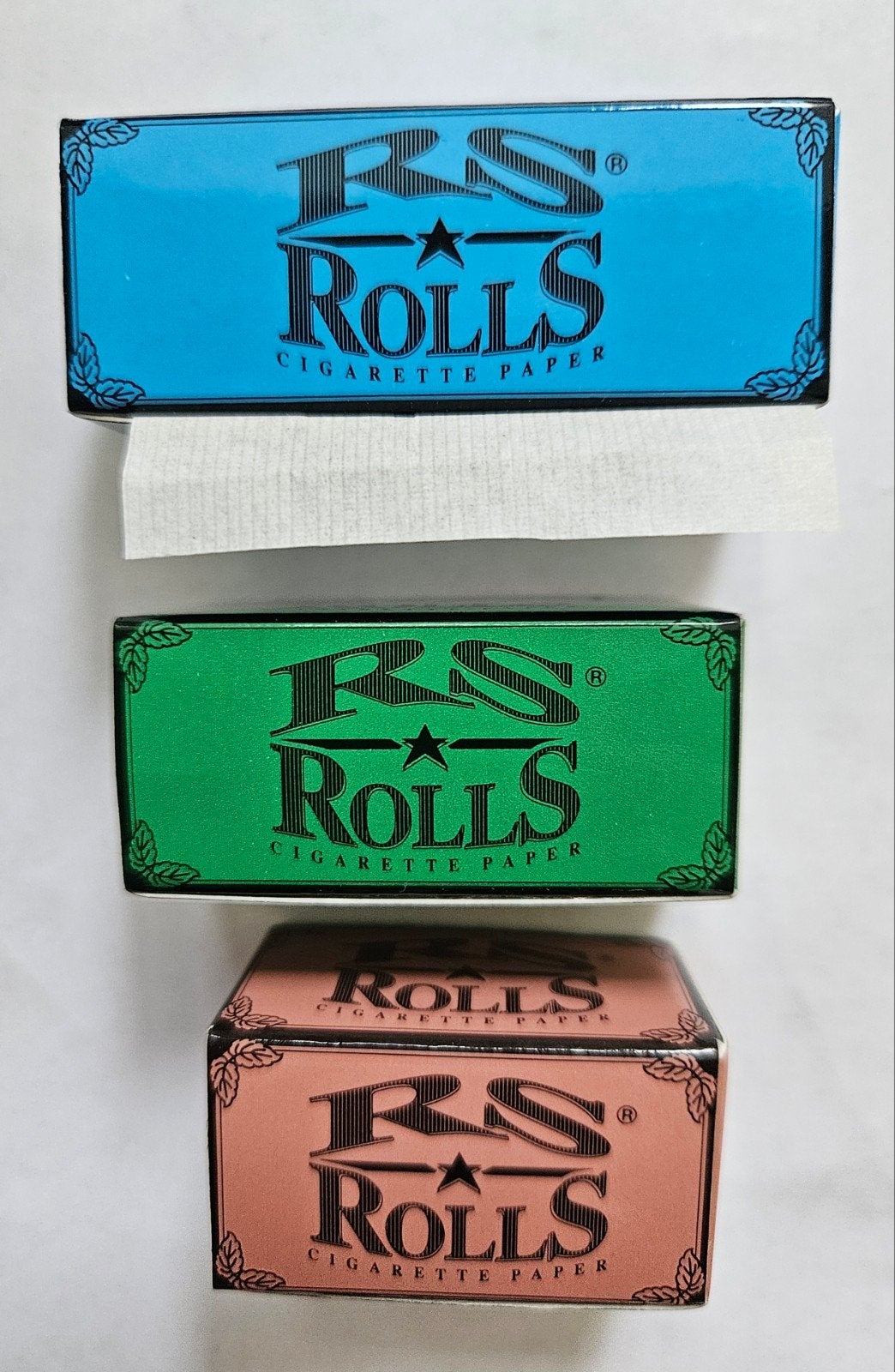 3 Vintage doosjes vloeitjes strips sigarettenpapier RS RollS, Verzamelen, Verzenden, Nieuw, Overige typen