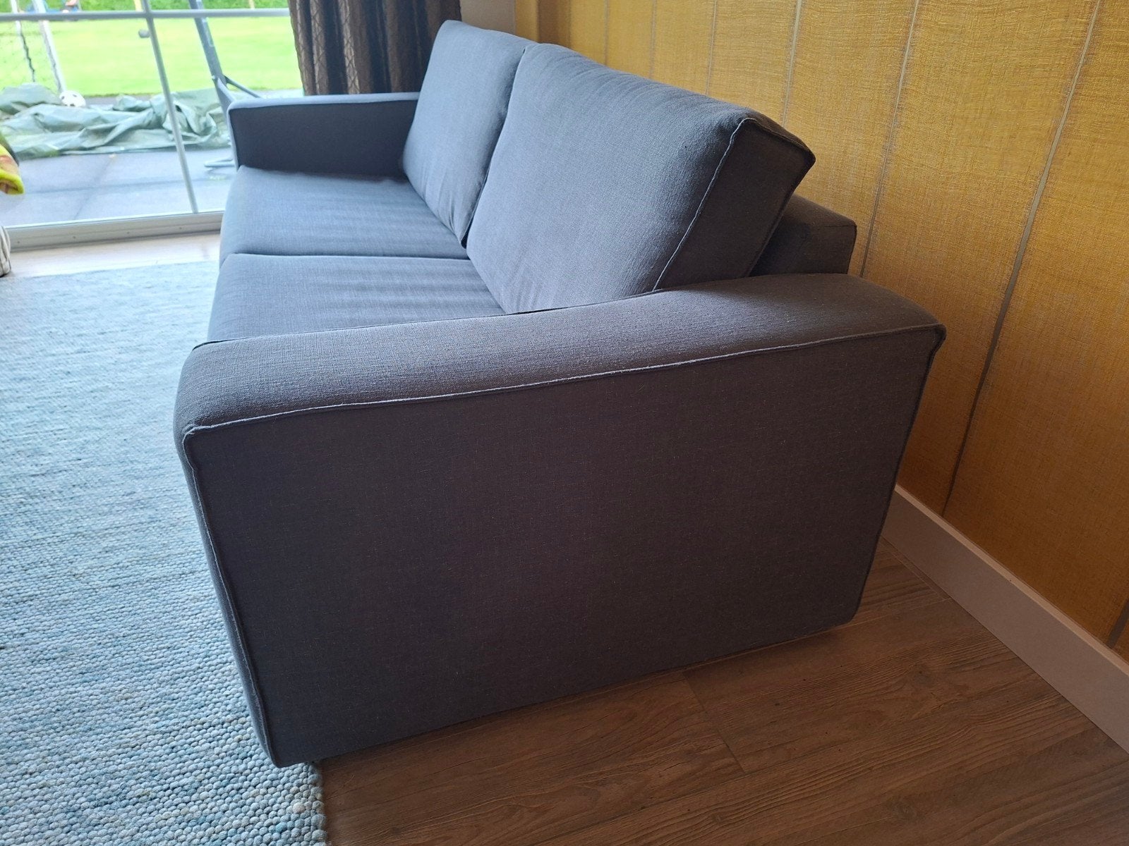 Comfortabele 3-zits bank, grijs, 240x95x80cm, Ophalen, Gebruikt, Driepersoons, 75 tot 100 cm