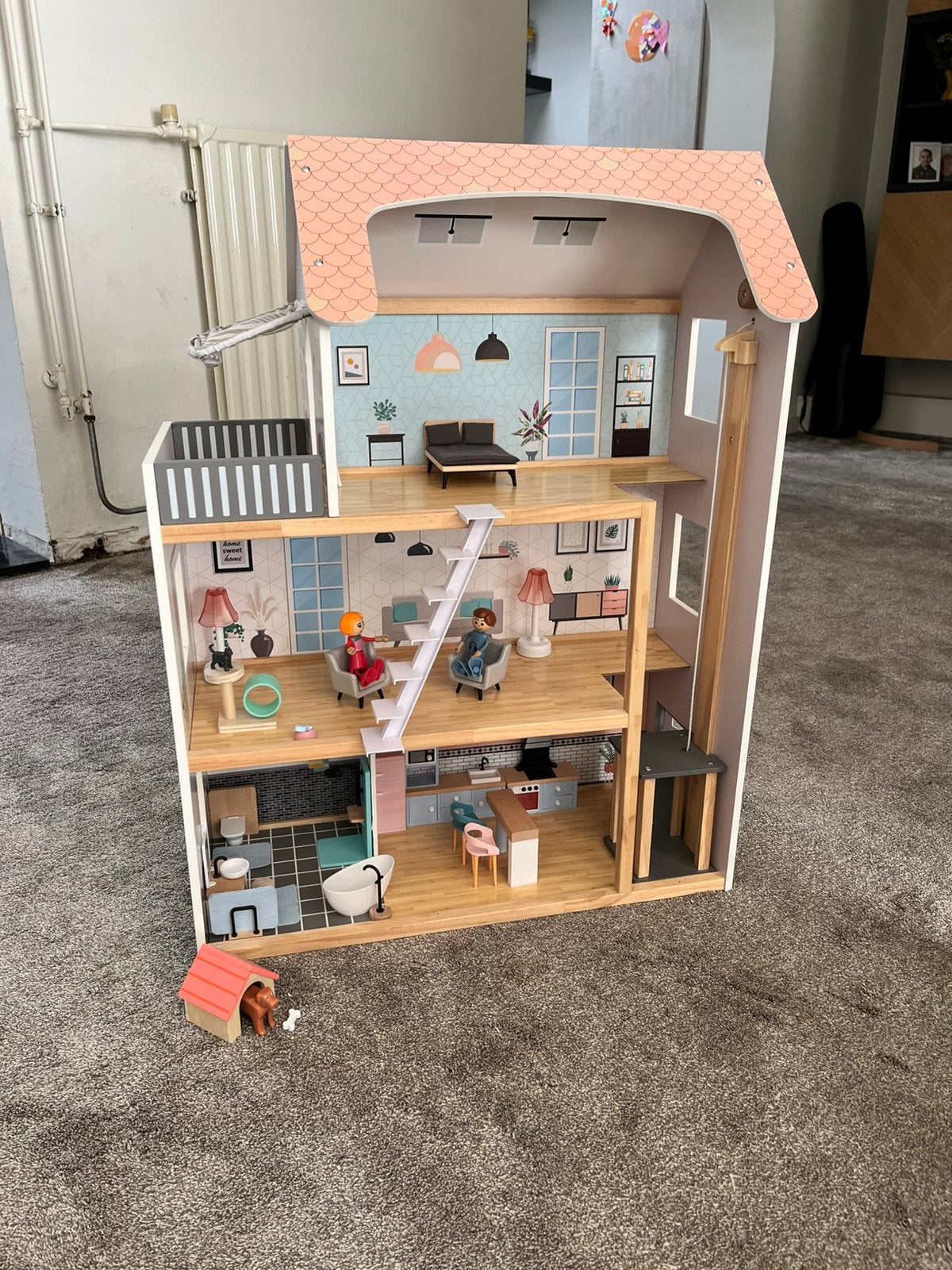 Foto 2 van Lupilu houten poppenhuis xxl