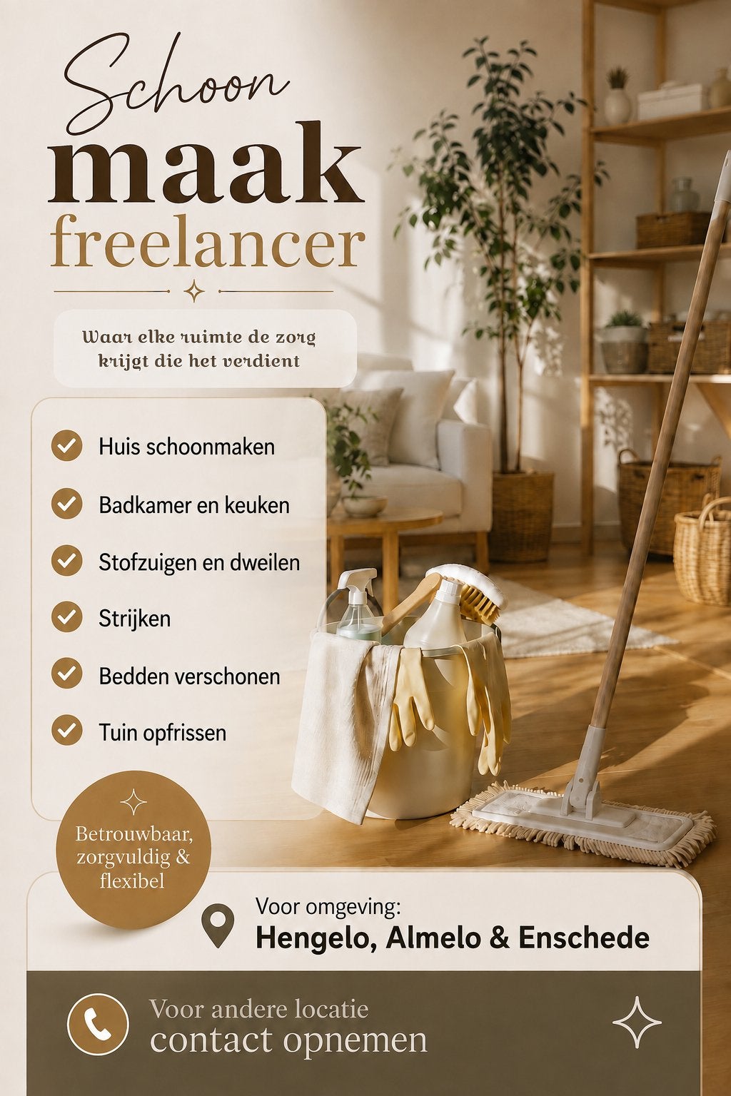 Schoonmaakster aangeboden (Hengelo, Enschede, Almelo), Vacatures, Vacatures | Uiterlijke verzorging, Variabele uren, MBO, Vanaf 5 jaar