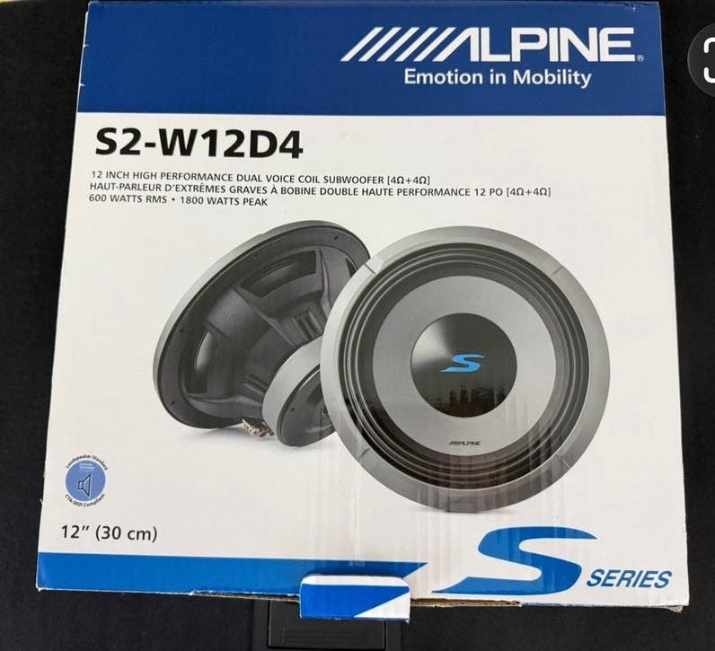 Alpine S2-W12D4 12 inch subwoofer - Nieuw in doos, Ophalen of Verzenden, Nieuw
