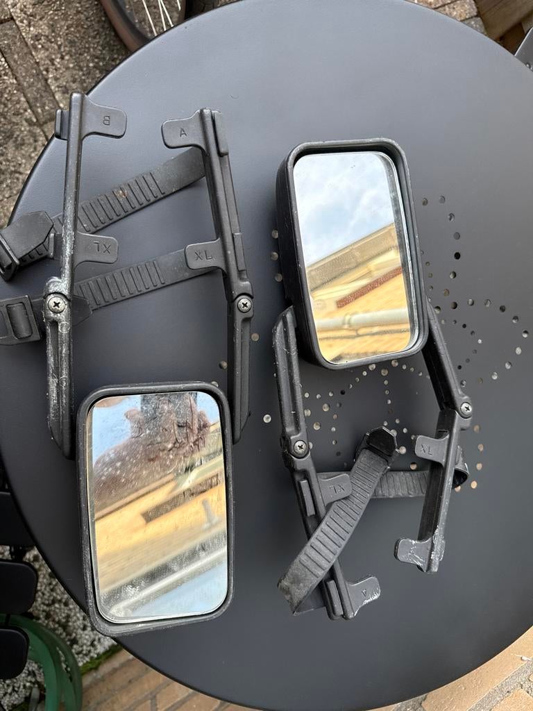 Set van 2 caravan/camper opzetspiegels, Ophalen of Verzenden, Gebruikt, Universele onderdelen