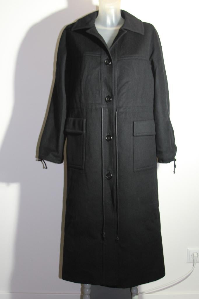 Zwarte loden wollen mantel van Harrods (40) parka model, Maat 38/40 (M), Zwart, Ophalen of Verzenden, Zo goed als nieuw