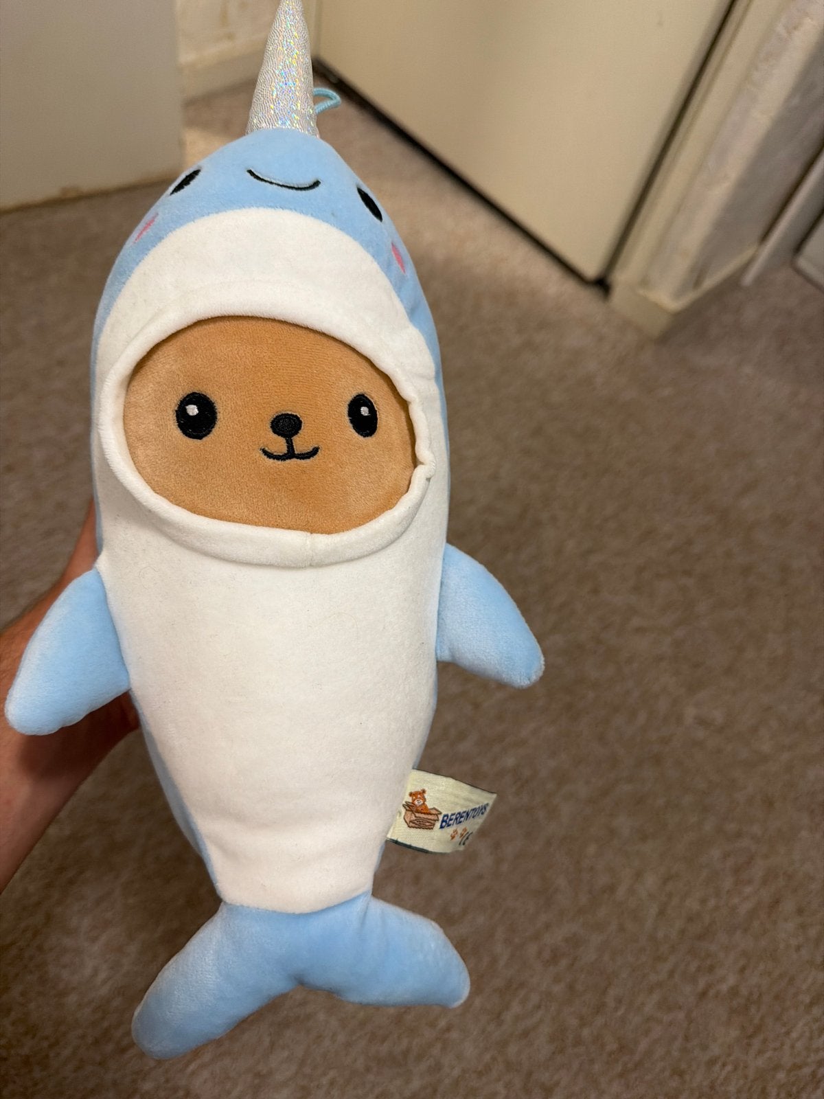 Knuffel narwal met beertje erin, Ophalen, Overige merken, Overige karakters, Overige typen