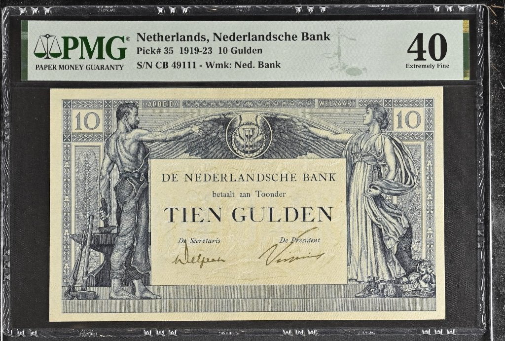 Mooi en zeldzaam biljet 10 gulden Arbeid & Welvaart | PMG 40, Ophalen of Verzenden, 10 gulden