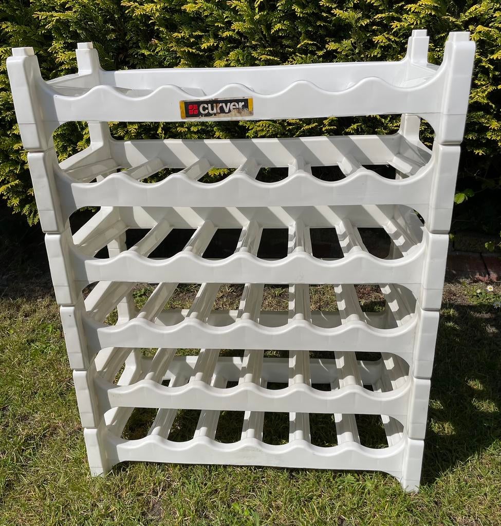 6 Vintage witte Curver wijn/limonade rekken voor 6 flessen, Ophalen, Zo goed als nieuw, Kunststof, Minder dan 5 flessen