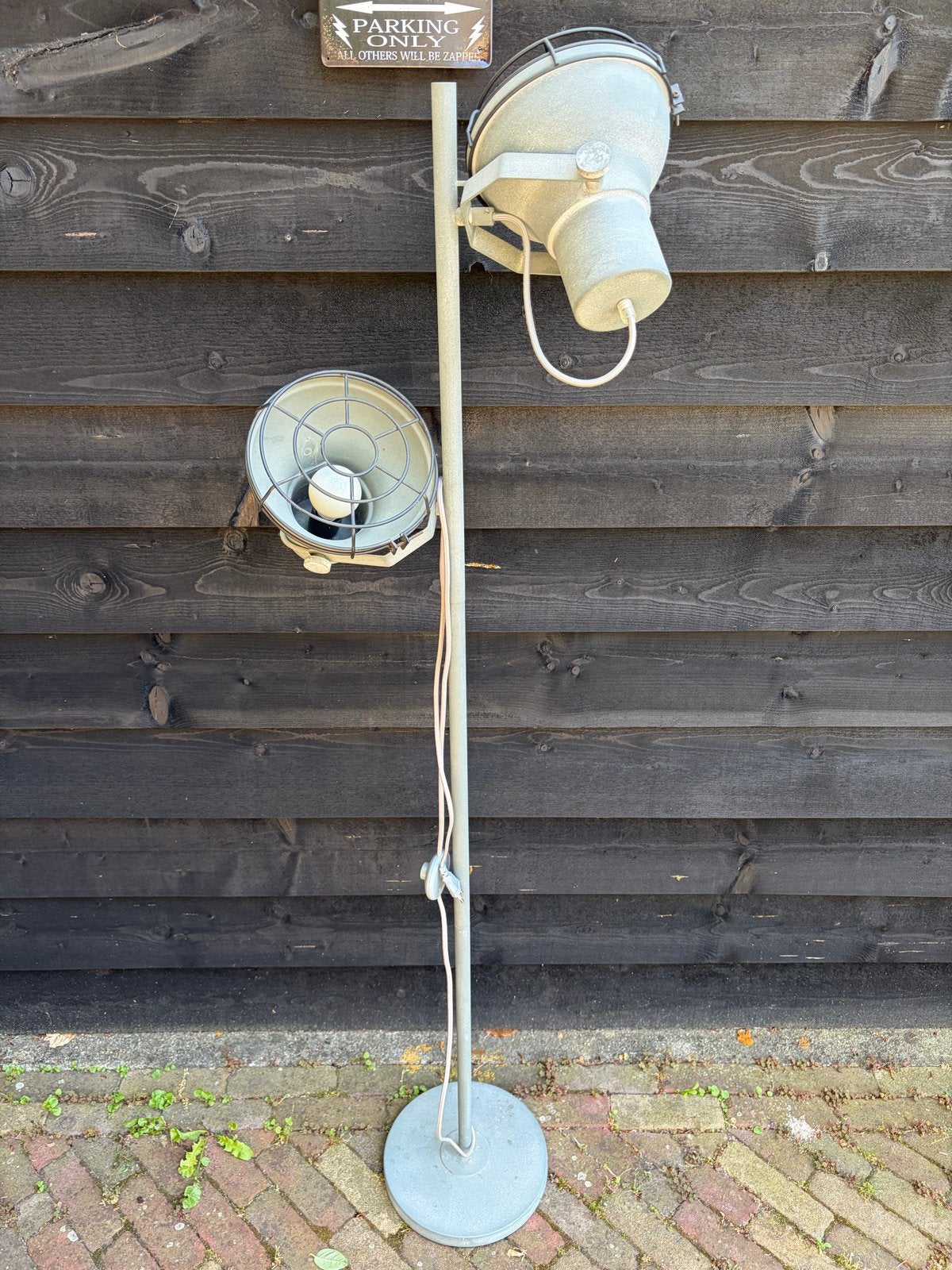 Vintage Industriële Vloerlamp met Twee Spots, Huis en Inrichting, Ophalen, Gebruikt, Metaal, 150 tot 200 cm