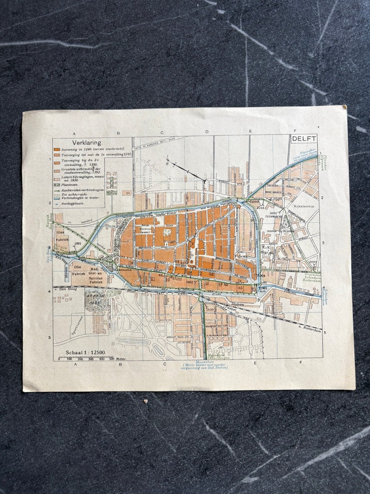 Delft plattegrond decoratie, Ophalen of Verzenden