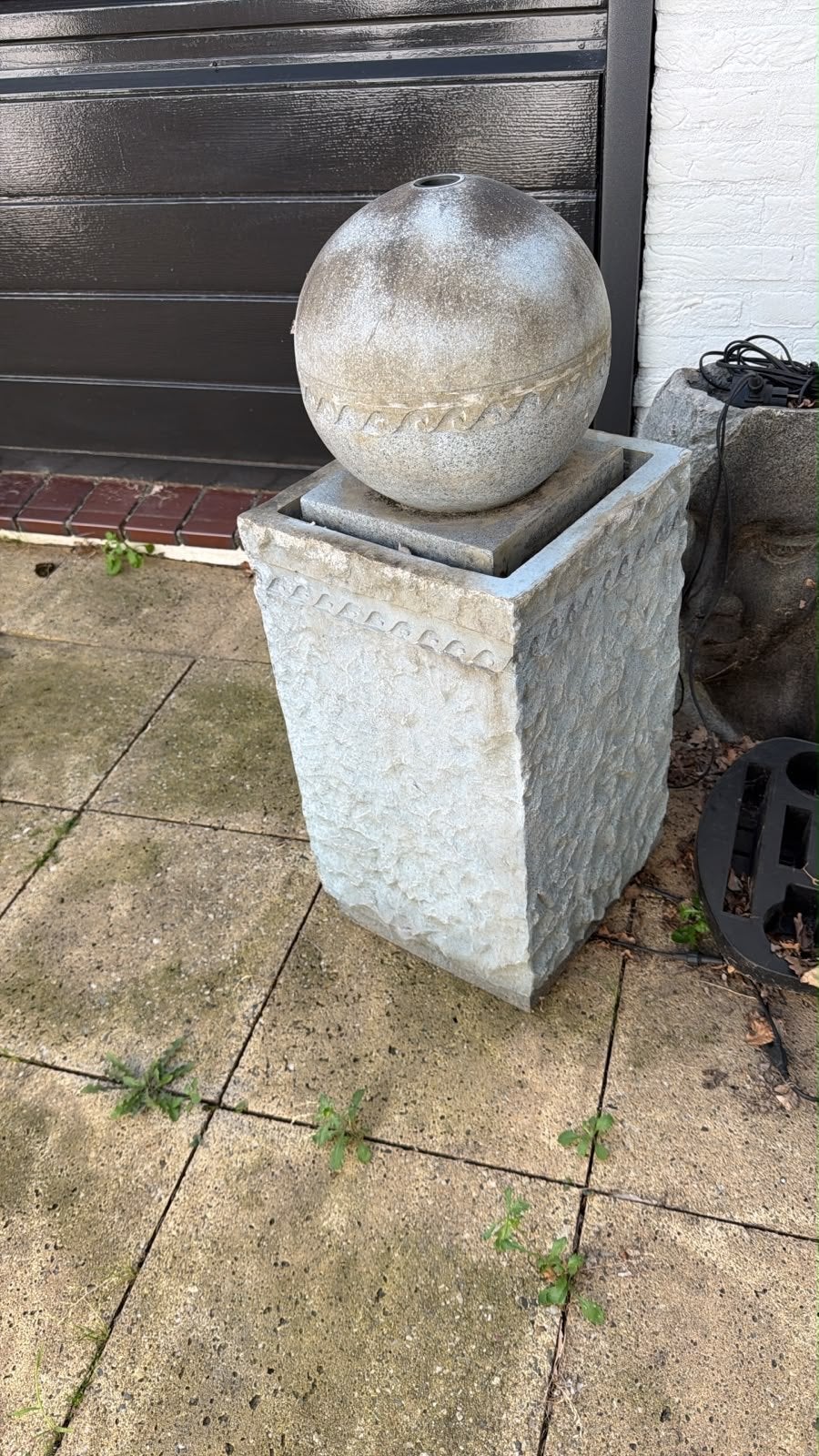 Stenen waterornament voor tuin of terras, Tuin en Terras, Waterpartijen en Fonteinen, Ophalen, Gebruikt, Graniet, Waterornament