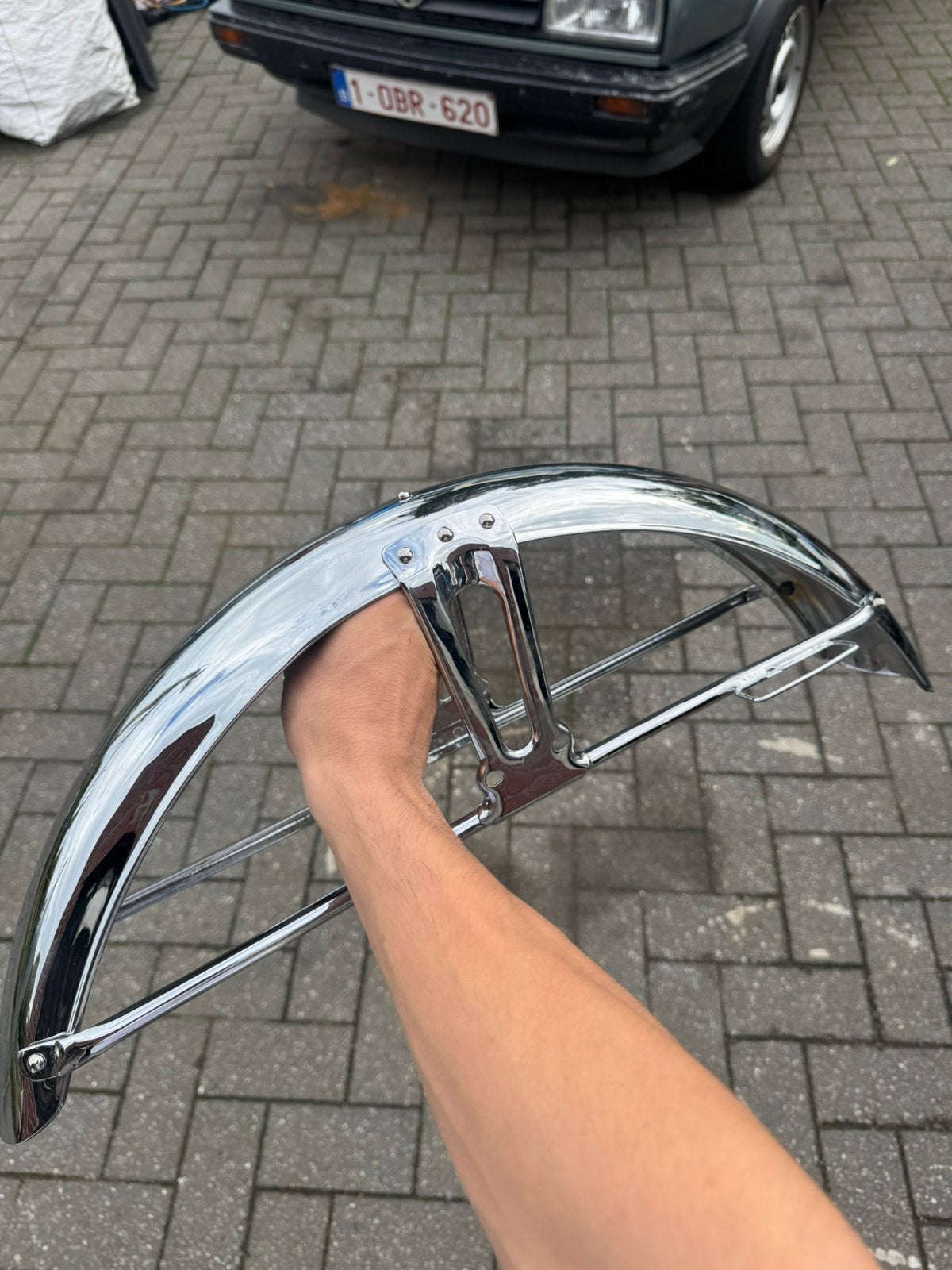 Voorspatbord honda ss50 verchroomd, Ophalen of Verzenden, Gebruikt, Frame, Overige merken