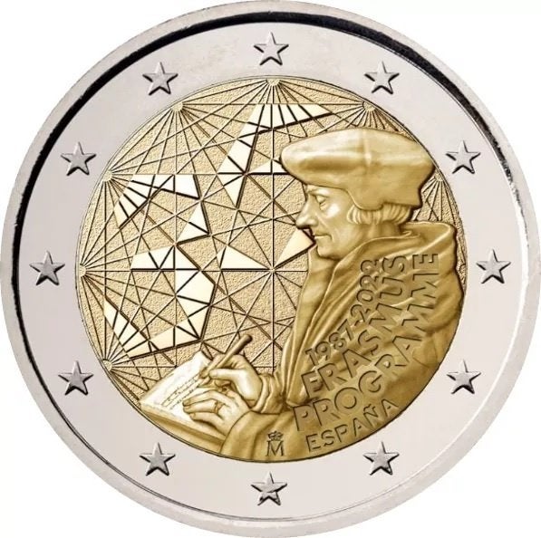 De speciale 2 Euro munt SPANJE "Erasmus" in unc kwaliteit., Verzenden, Spanje, 2 euro