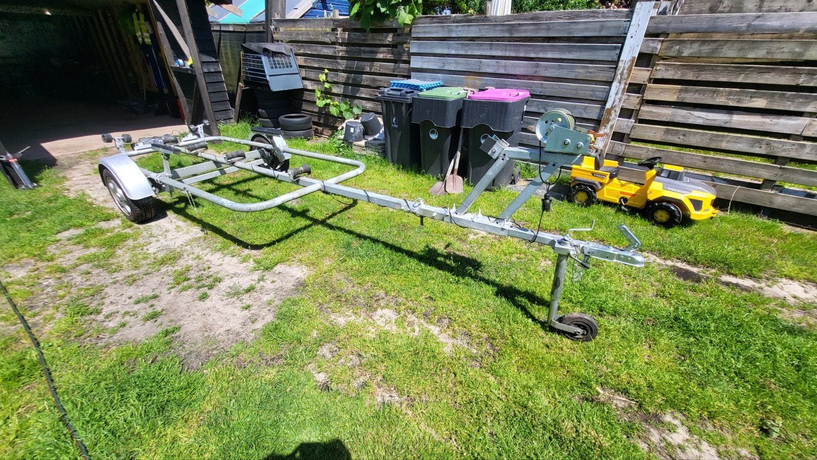 Boot trailer uitschuifbaar 550cm 750 kg, Ophalen, Gebruikt