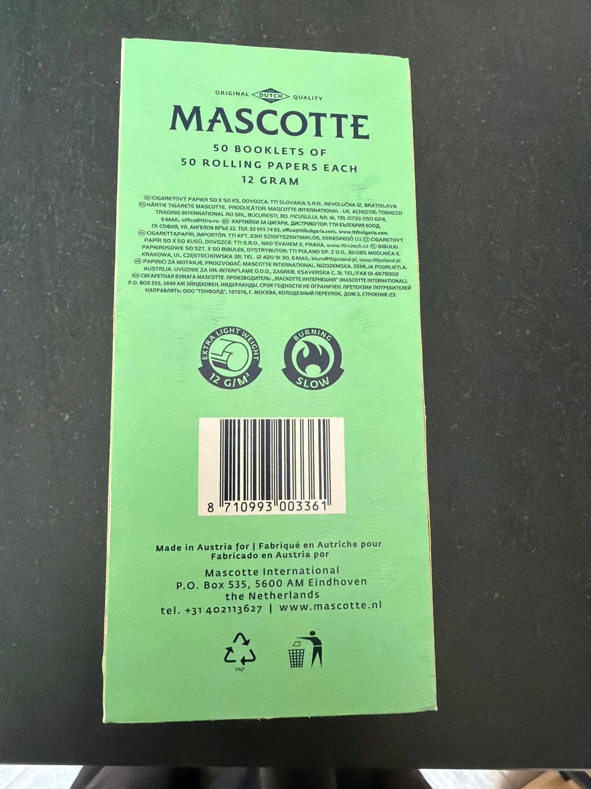 Mascotte Extra Thin Vloeitjes - Doos (50 boekjes), Ophalen of Verzenden, Nieuw, Overige typen