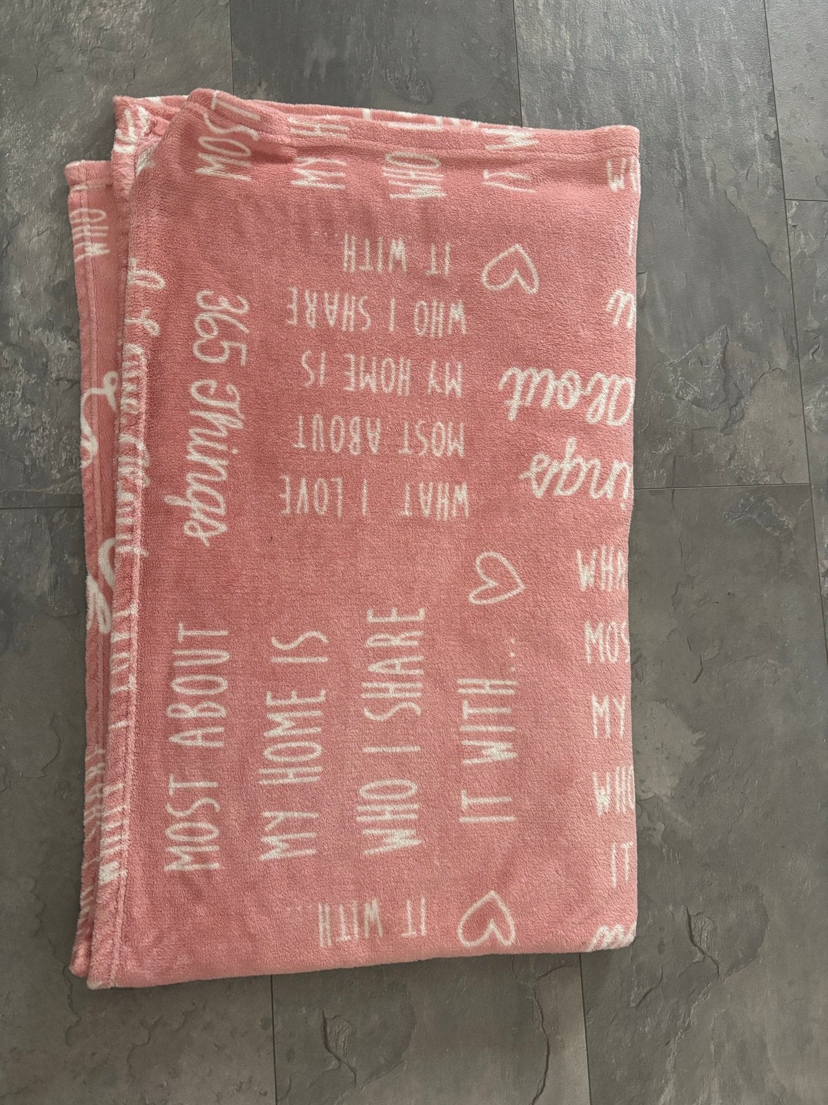 Roze Fleece Deken 150x200 cm met Tekstprint, Fleecedeken, Gebruikt, Roze, 200 cm