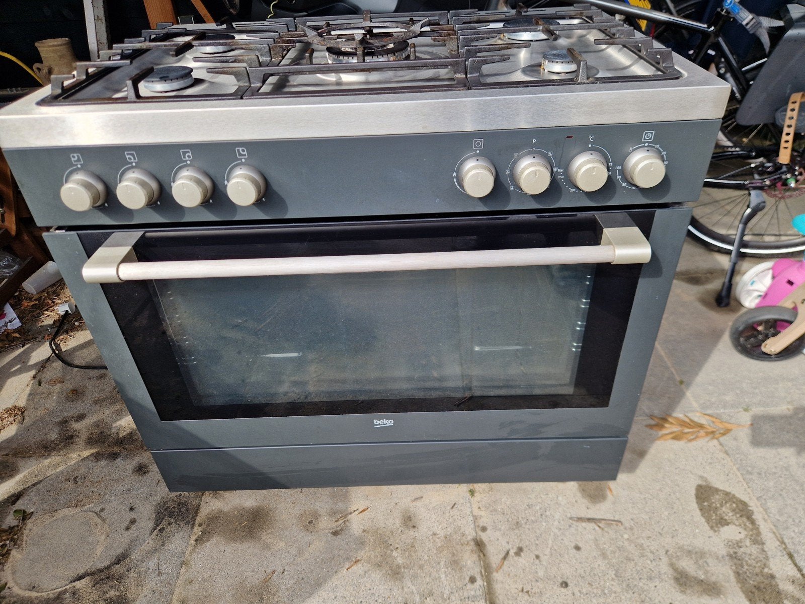 Beko GM15120DAPRNL - Gasfornuis - Zwart, Ophalen, Gebruikt, 60 cm of meer, Gas