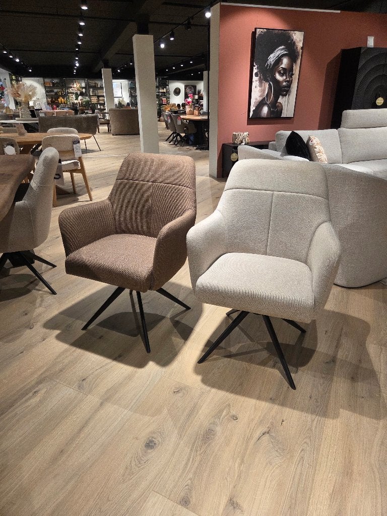 Armstoel Lavina XL, Ophalen, Bruin, Zo goed als nieuw, Stof
