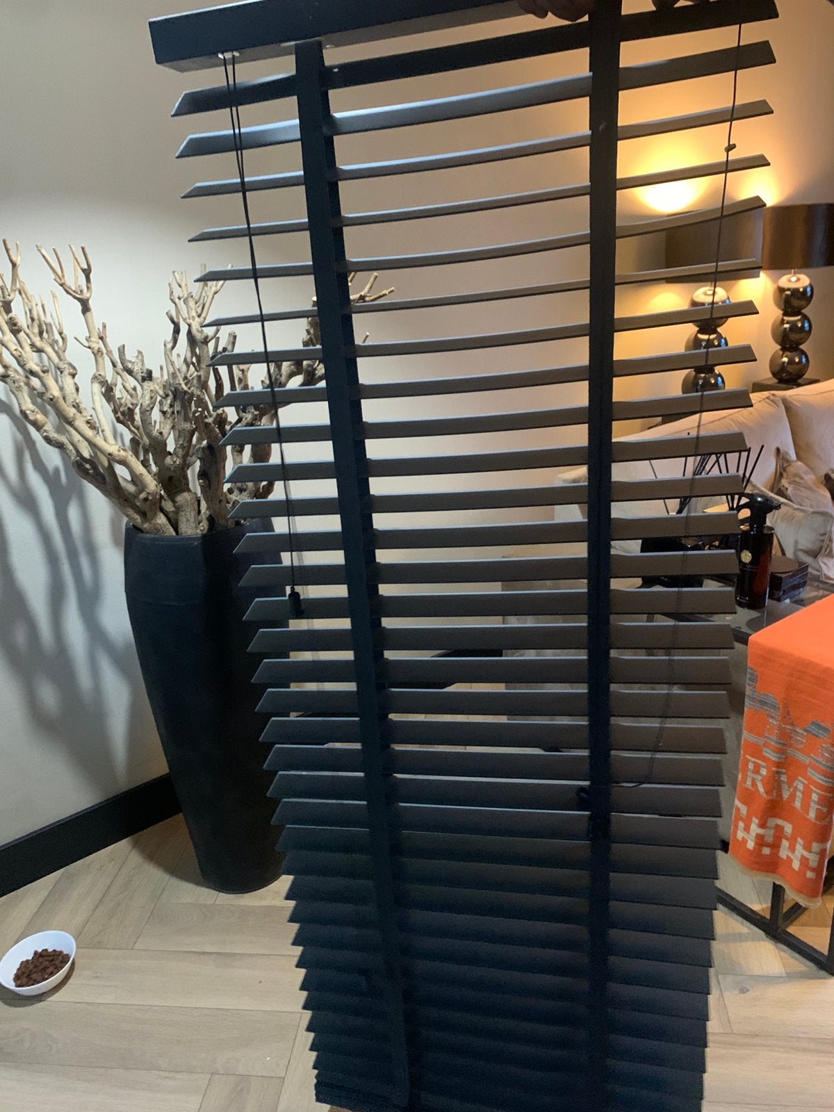 Jaloezie Luxaflex Antraciet Zwart 3 lengtes kwantum ravi, Ophalen, Jaloezie, Gebruikt, Kwantum