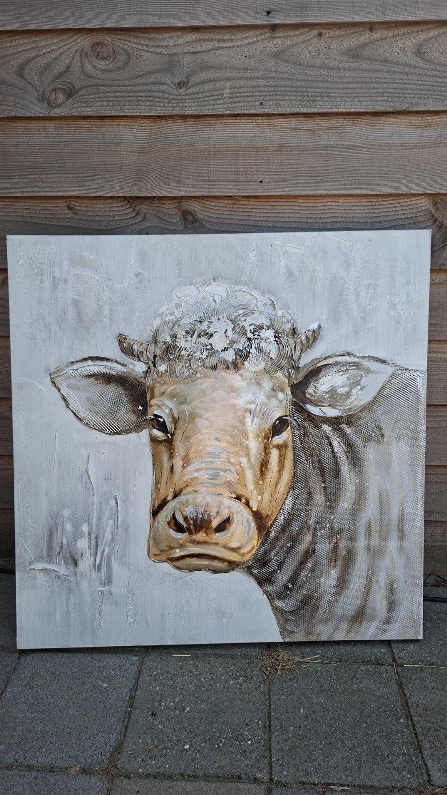 Mooi groot schilderij koe - Nieuw interieur, Ophalen, Dieren