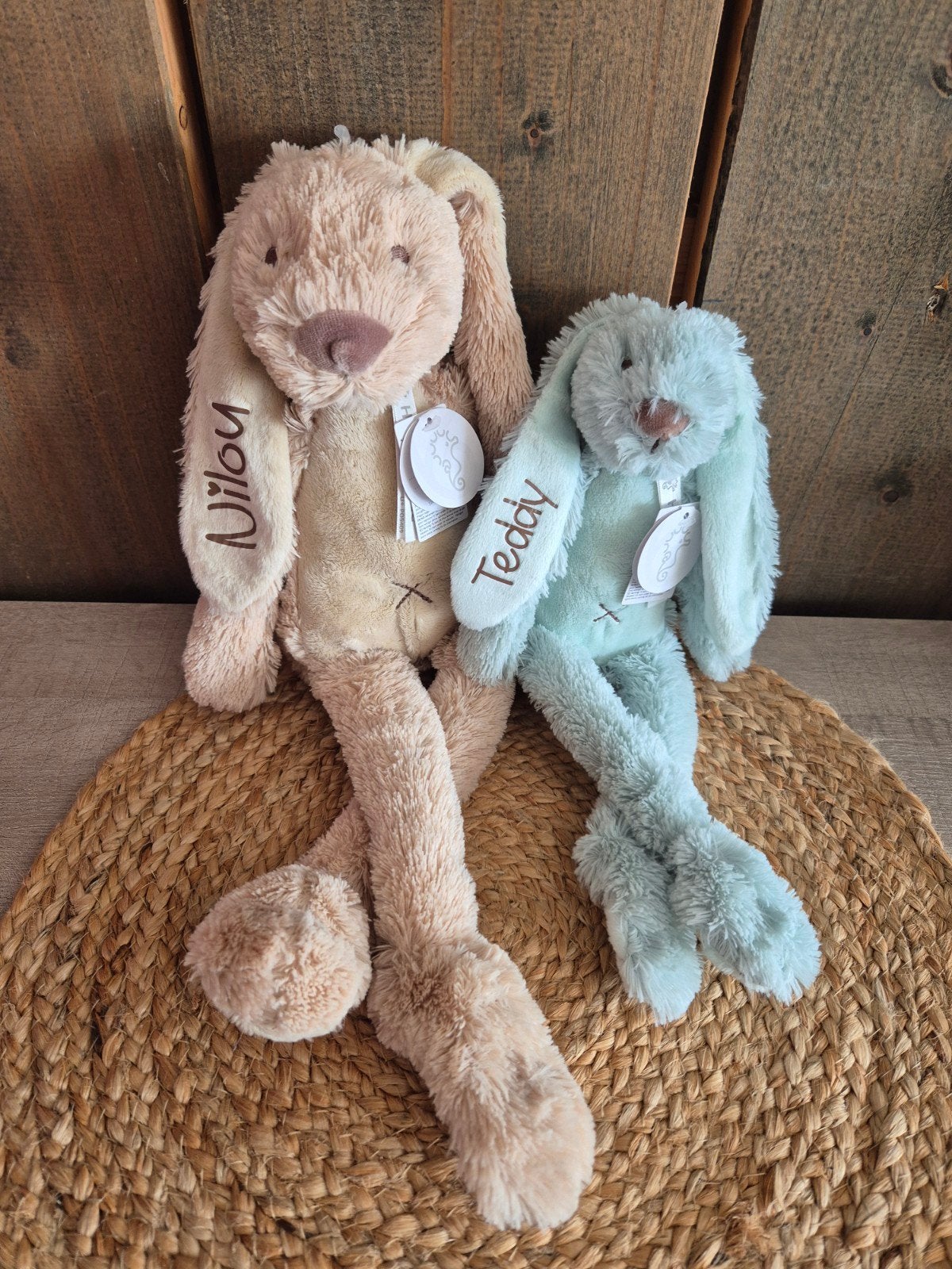 Gepersonaliseerde Knuffel Konijn of Knuffeldoekje met Naam, Ophalen of Verzenden, Nieuw, Overige typen