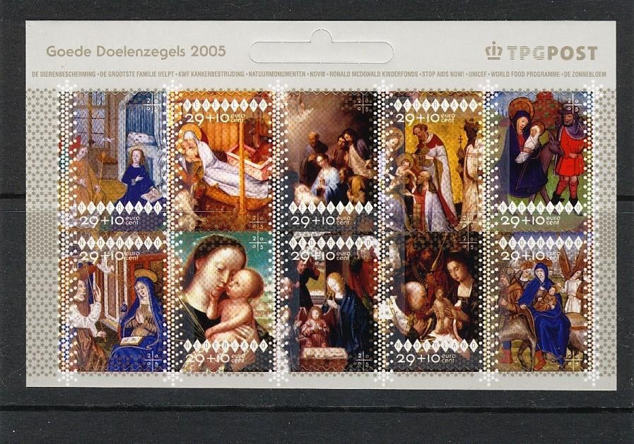 2005 Decemberzegels Goede doelen 2381-2390 postfris, Postzegels en Munten, Postzegels | Nederland, Verzenden, Na 1940, Postfris