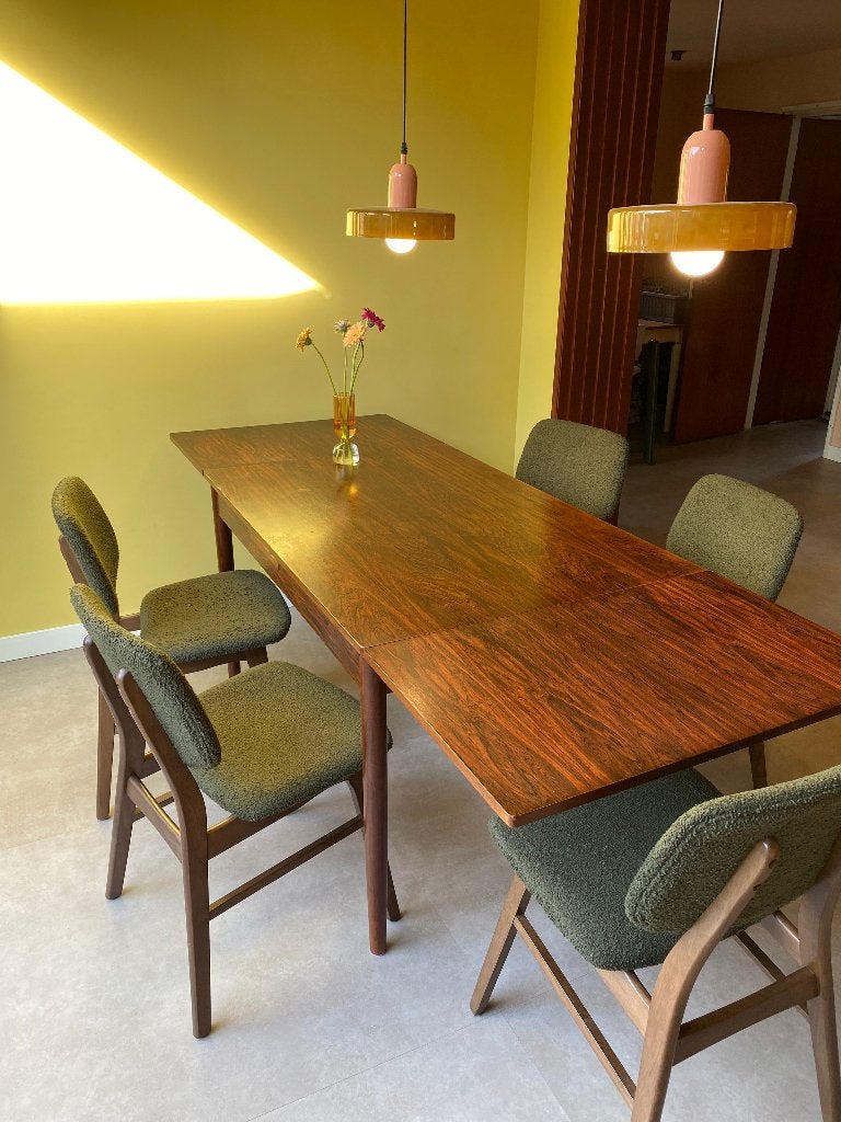 Eettafel vintage uitschuifbaar, Huis en Inrichting, Ophalen, Gebruikt, 100 tot 150 cm, 50 tot 100 cm