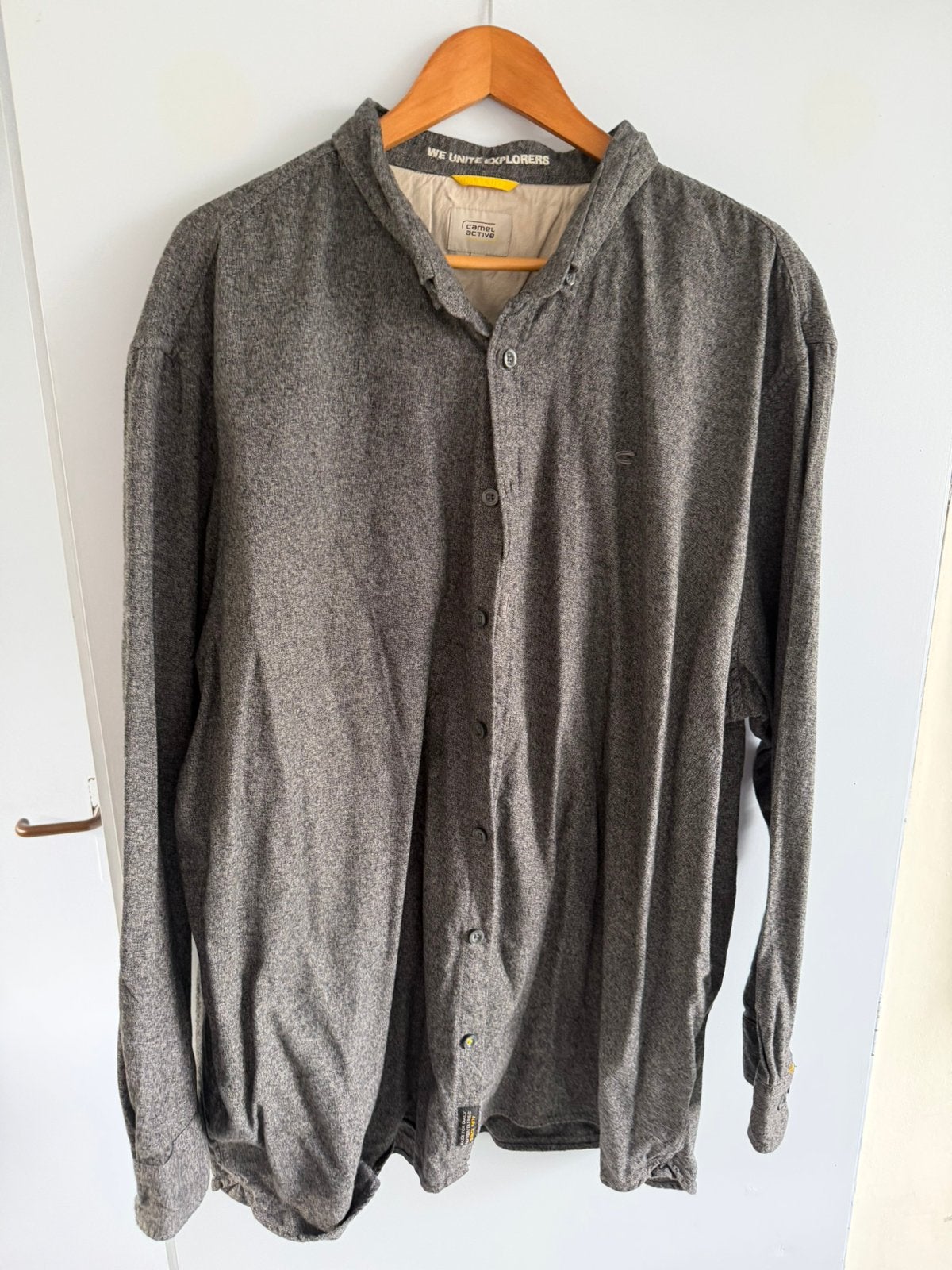 Camel Active explorer heren overhemd grijs twill 4XL nieuw, Ophalen of Verzenden, Nieuw, Grijs, Overige halswijdtes