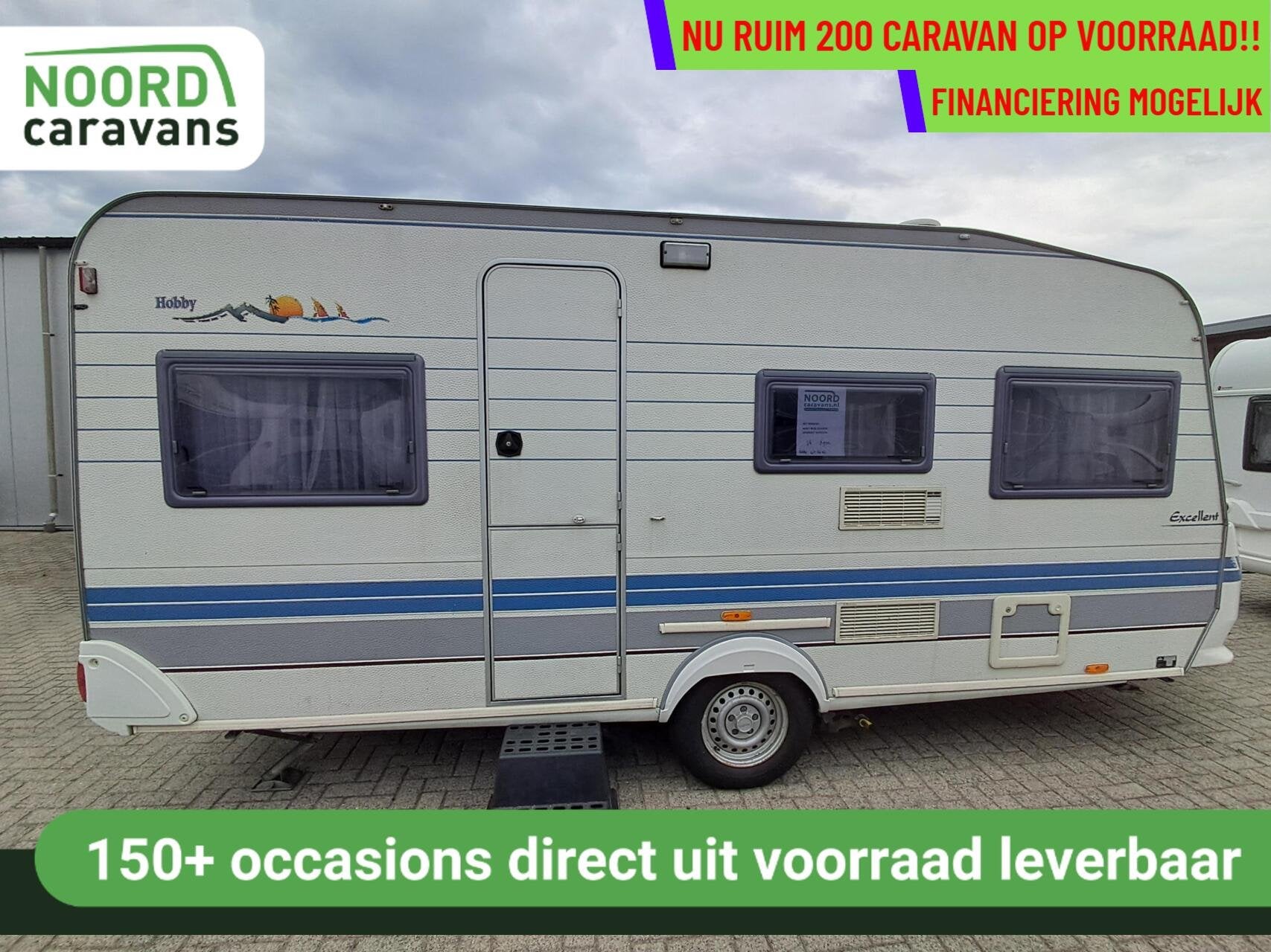 Hobby EXCELLENT 470 MOVER + VOORTENT + DWARSBED + FIETSENDR, Caravans en Kamperen, Rondzit, Hobby, Bedrijf, 6 tot 7 meter