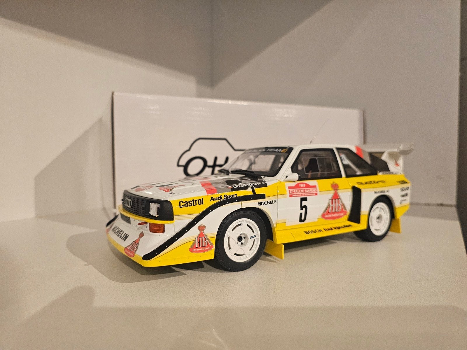 OTTOMOBILE OT130 Audi S1 Quattro Rally Sanremo 1:18, Ophalen of Verzenden, Zo goed als nieuw