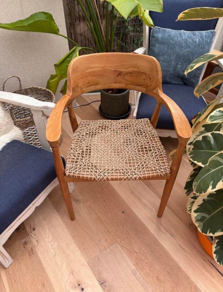 Exclusieve handgemaakte stoel van onbewerkt hout, Huis en Inrichting, Stoelen, Ophalen, Bruin, Hout, Eén
