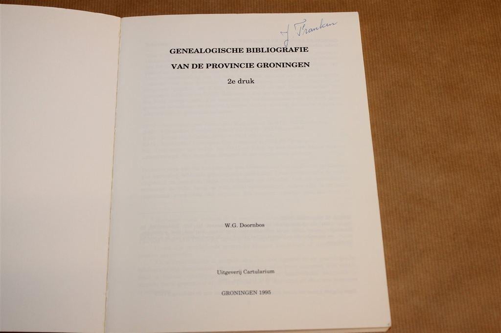 Genealogische Bibliografie — Provincie Groningen 1995, Ophalen of Verzenden, Gelezen
